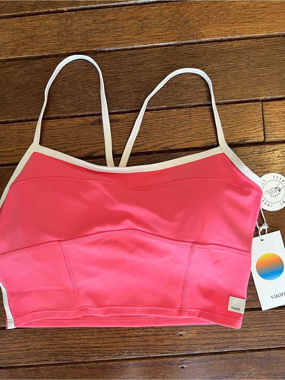 Vuori Sunset Pink All The Feels Corset Tank Size Small NWT